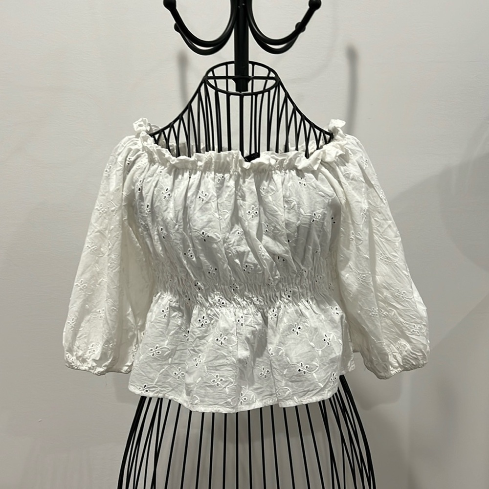 Zara White Strapless white top